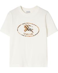 Burberry - Cotton Check Ekd T-Shirt - Lyst
