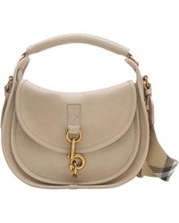 Burberry - Small Calf Leather B Clip Messenger Bag - Lyst