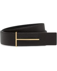 Tom Ford - Calf Leather Reversible Slim T Belt - Lyst