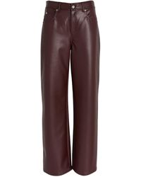 MAX&Co. - Faux-leather Straight-leg Trousers - Lyst
