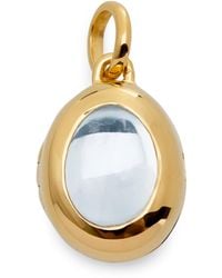 Monica Vinader - Vermeil And Rock Crystal April Birthstone Locket - Lyst