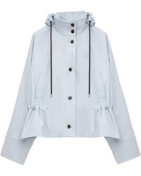 Loewe - Peplum-Hem Hooded Parka - Lyst
