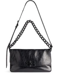 Balenciaga - Medium Leather Soft Flap Shoulder Bag - Lyst