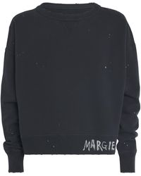 Maison Margiela - Cotton Distressed Logo Sweatshirt - Lyst