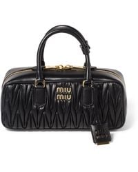 Miu Miu - Matelassé Leather Arcadie Top-Handle Bag - Lyst