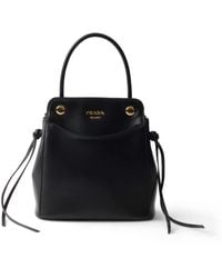 Prada - Mini Leather Carry Top-Handle Bag - Lyst