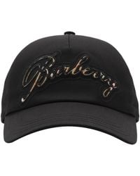 Burberry - Cotton Gabardine Cursive Logo Cap - Lyst