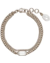 McQueen - Crystal-Embellishment Skull Bracelet - Lyst