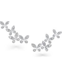 Graff - Small White Gold And Diamond Butterfly Earrings - Lyst