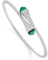 Marli New York - Midi, Diamond And Agate Cleo Slip-On Bracelet - Lyst