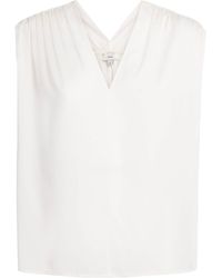 Vince - Silk-Blend Gathered Blouse - Lyst
