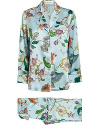 Olivia Von Halle - Silk Floral Lila Pyjama Set - Lyst