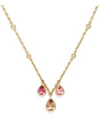 Jacquie Aiche - Yellow Gold, Diamond And Pink Tourmaline Shaker Necklace - Lyst