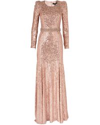 Jenny Packham - Georgia Crystal-embellished Sequined Tulle Gown - Lyst