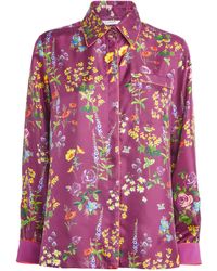 Max Mara - Silk Floral Print Shirt - Lyst
