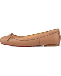 Christian Louboutin - Mamadrague Bow-Embellished Leather Flats - Lyst