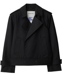Burberry - Silk-blend Double-breasted Jacket - Lyst
