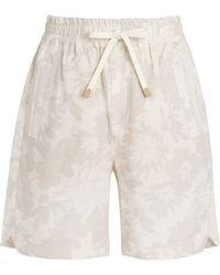 Eleventy - Linen Printed Bermuda Shorts - Lyst