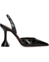 AMINA MUADDI - Croc-Embossed Leather Holli Slingback Heels 95 - Lyst