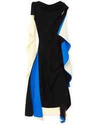 Loewe - Asymmetric Colorblock Draped High-Low Dress - Lyst