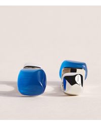 Babette Wasserman - Rhodium-Plated Catseye Twist Square Cufflinks - Lyst