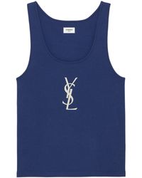 Saint Laurent - Cotton Cassandre Tank Top - Lyst