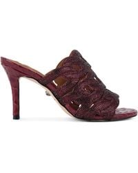Kurt Geiger - Leather Embellished Chain Heeled Mules 85 - Lyst