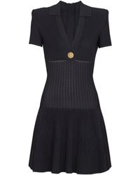 Balmain - Flared Knit Dress - Lyst