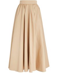 Patou - Cotton Pleated Maxi Skirt - Lyst