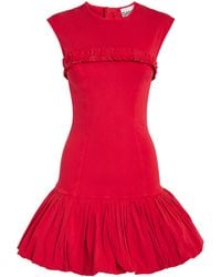 Ganni - Stretch-Cotton Corset Mini Dress - Lyst