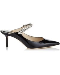 Jimmy Choo - Bing 65 Crystal-embellished Patent-leather Heeled Mules - Lyst