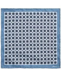 Brioni - Silk Geometric Print Pocket Square - Lyst