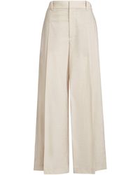 Brunello Cucinelli - Cotton-Blend A-Line Trousers - Lyst