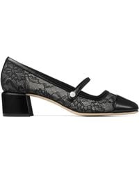 Jimmy Choo - Elisa 45 Lace Mary Jane Pumps - Lyst