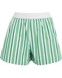 Ganni - Cotton Striped Shorts - Lyst