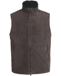 Canali - Suede Shearling-Collar Padded Gilet - Lyst