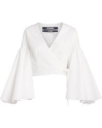 Jacquemus - Cotton Flared-Sleeve Paysan Blouse - Lyst