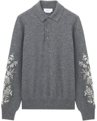 McQueen - Wool Embroidered Polo Jumper - Lyst