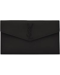 Saint Laurent - Uptown Grained Leather Envelope Pouch - Lyst