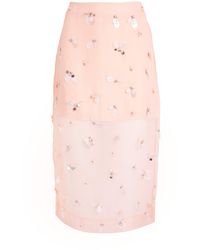 Jonathan Simkhai - Embellished Organza Delilah Midi Skirt - Lyst