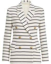 Brunello Cucinelli - Cotton Stripe Double-Breasted Blazer - Lyst