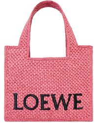 Loewe - X Paula's Ibiza Mini Raffia Font Tote Bag - Lyst