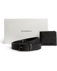 Emporio Armani - Leather Wallet And Belt Gift Set - Lyst