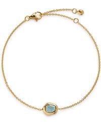 Monica Vinader - Vermeil And Aquamarine Odyssey Gemstone Chain Bracelet - Lyst
