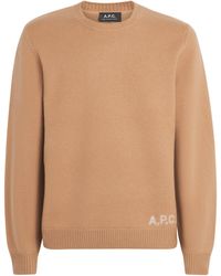 A.P.C. - Merino Wool Edward Logo Sweater - Lyst