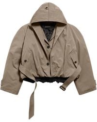 Balenciaga - Flipped Hooded Trench Coat - Lyst