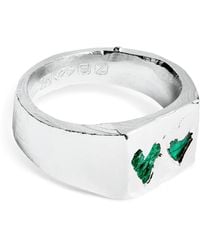 The Ouze - Sterling And Emerald Signet Ring - Lyst