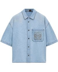 Loewe - X Paula's Ibiza Denim Anagram Short-Sleeve Shirt - Lyst