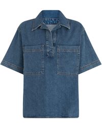 FRAME - The High-Low Denim Shirt - Lyst