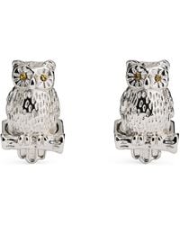 Tateossian - Swarovski Crystal-Detail Thompson Owl Cufflinks - Lyst
